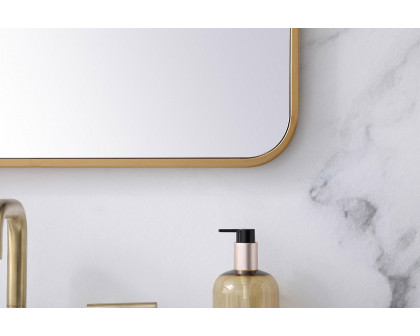 Elegant Wall Mirror - Brass, L 32" (MR802432BR)