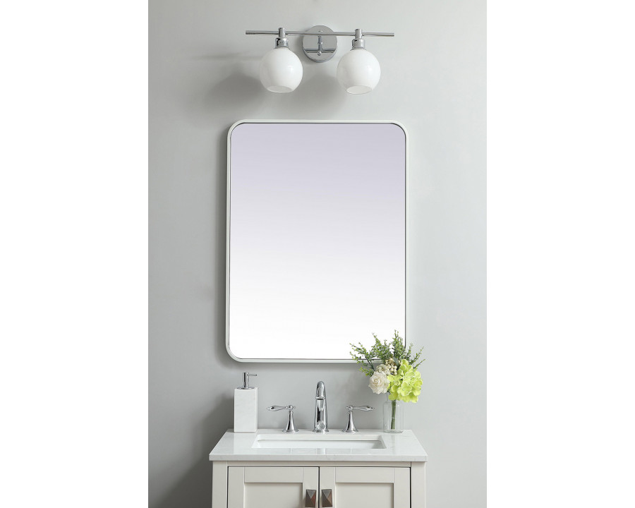 Elegant Wall Mirror - White, L 32" (MR802432WH)