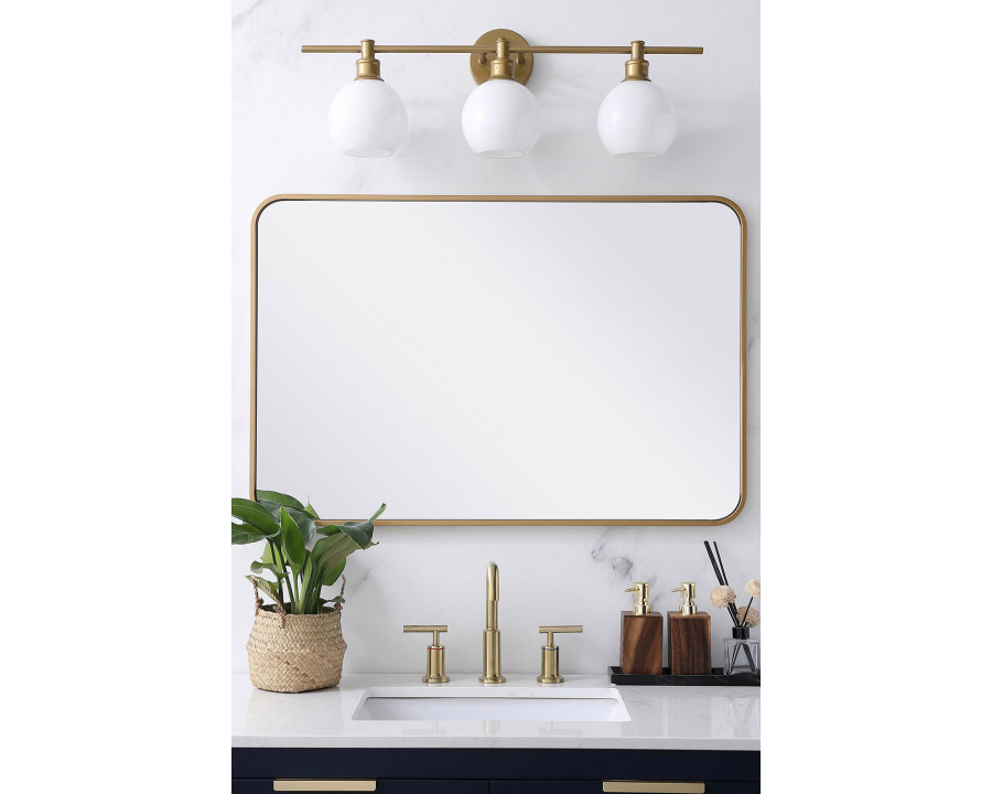 Elegant Wall Mirror - Brass, L 36" (MR802436BR)