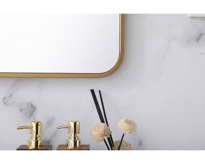 Elegant Wall Mirror - Brass, L 36" (MR802436BR)