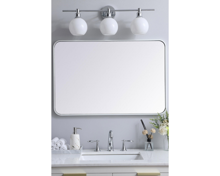 Elegant Wall Mirror - White, L 36" (MR802436WH)