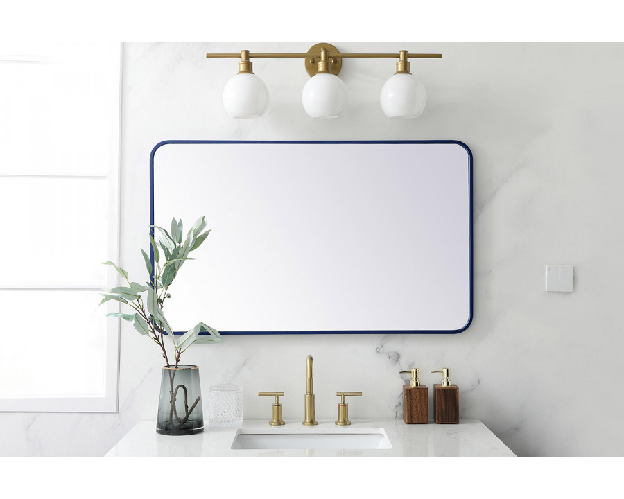 Elegant Wall Mirror - Blue, L 40" (MR802440BL)