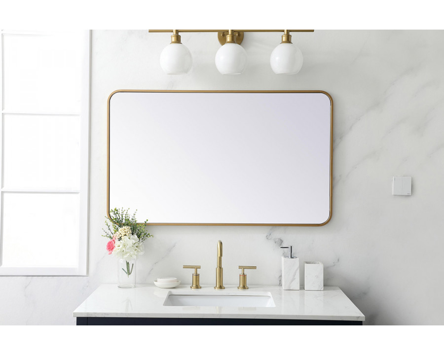 Elegant Wall Mirror - Brass, L 40" (MR802440BR)