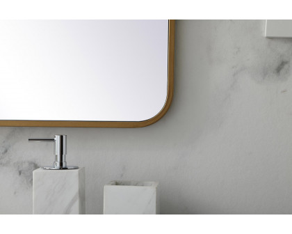 Elegant Wall Mirror - Brass, L 40" (MR802440BR)