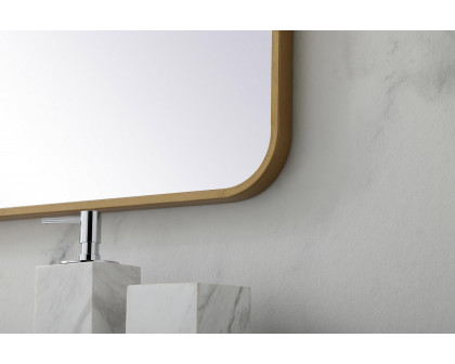 Elegant Wall Mirror - Brass, L 40" (MR802440BR)