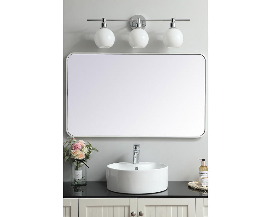 Elegant Wall Mirror - White, L 40" (MR802440WH)