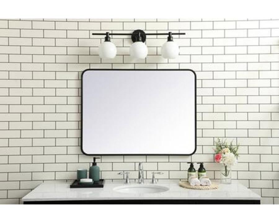 Elegant Wall Mirror - Black, L 36" (MR802736BK)