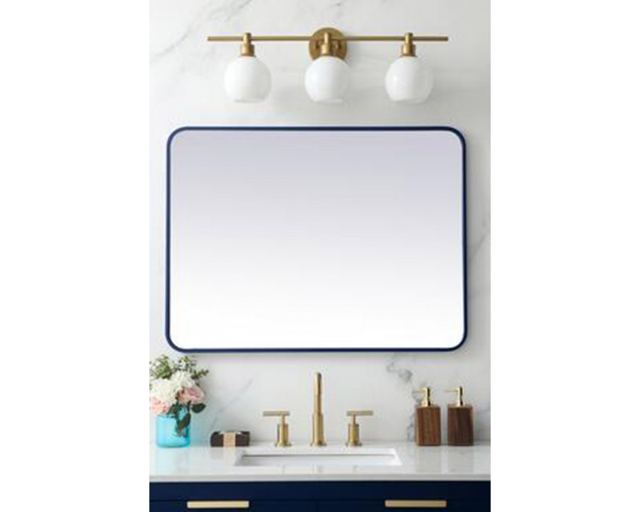 Elegant Wall Mirror - Blue, L 36" (MR802736BL)