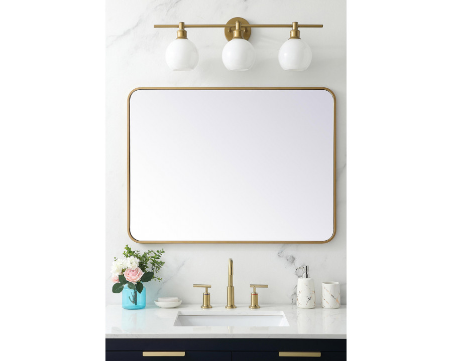 Elegant Wall Mirror - Brass, L 36" (MR802736BR)