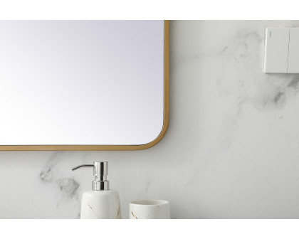 Elegant Wall Mirror - Brass, L 36" (MR802736BR)