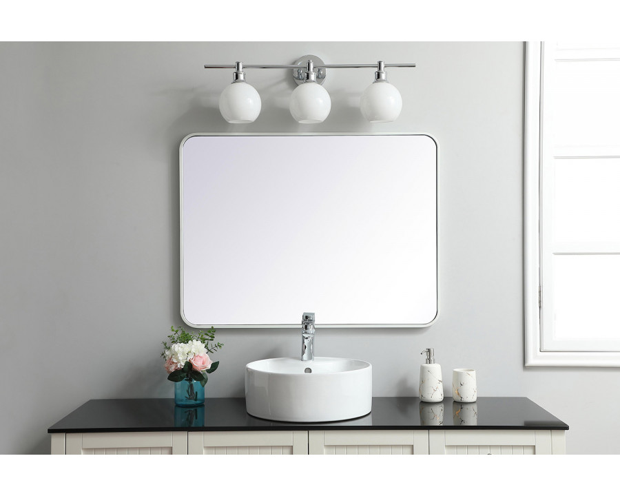 Elegant Wall Mirror - White, L 36" (MR802736WH)