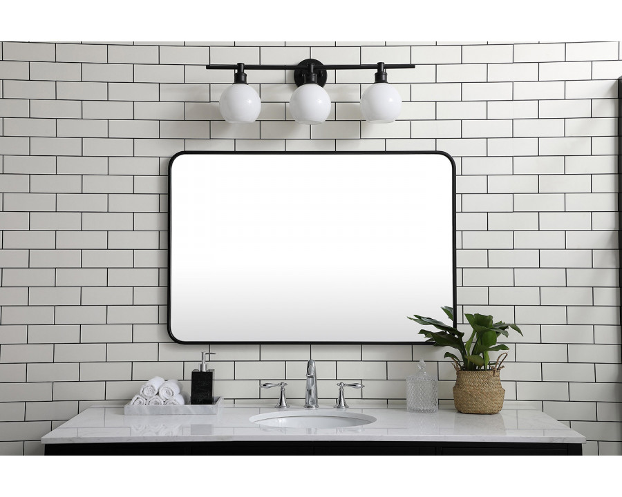 Elegant Wall Mirror - Black, L 40" (MR802740BK)