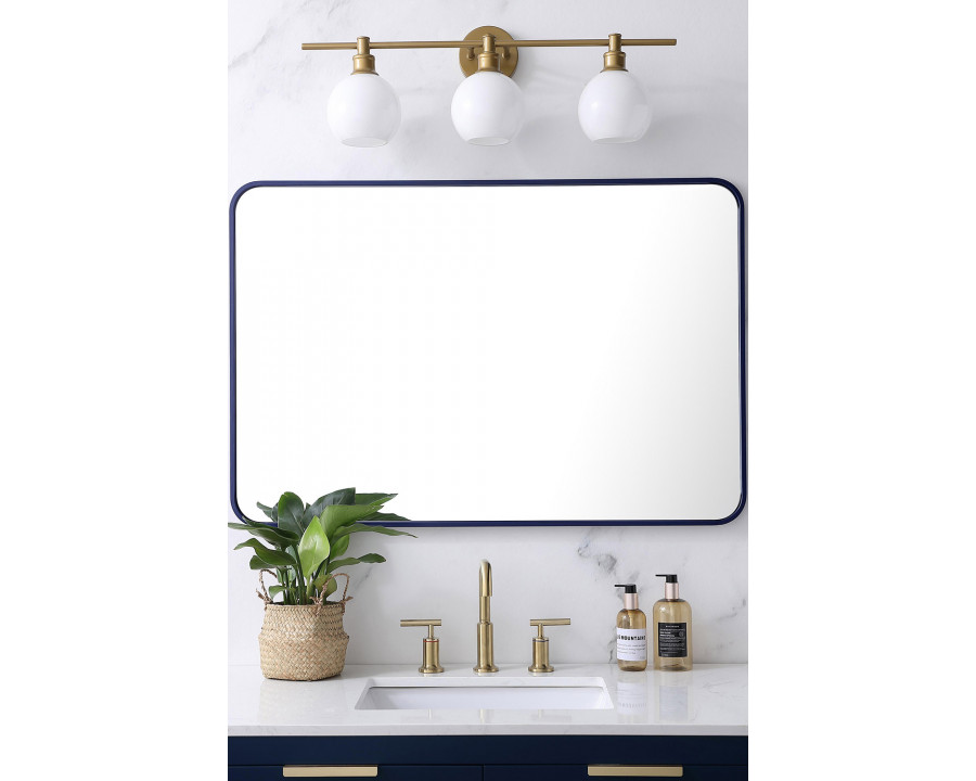 Elegant Wall Mirror - Blue, L 40" (MR802740BL)