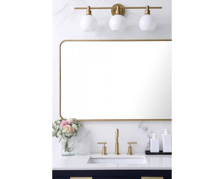 Elegant Wall Mirror - Brass, L 40" (MR802740BR)