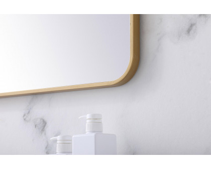 Elegant Wall Mirror - Brass, L 40" (MR802740BR)