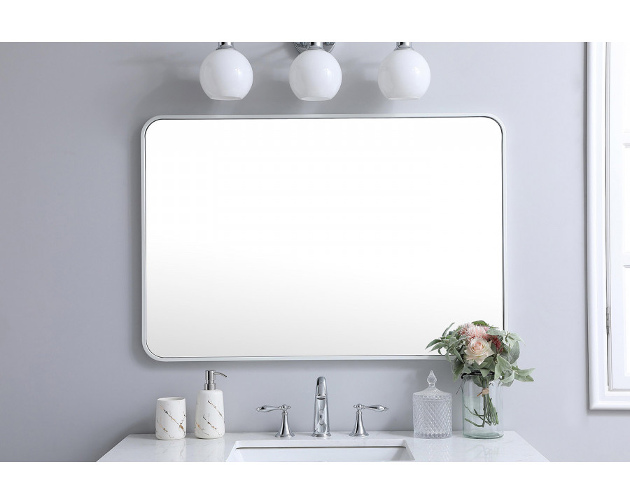 Elegant Wall Mirror - White, L 40" (MR802740WH)