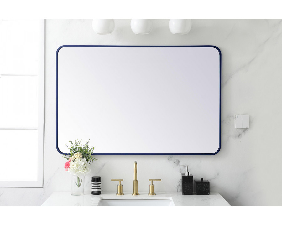 Elegant Wall Mirror - Blue, L 42" (MR802842BL)