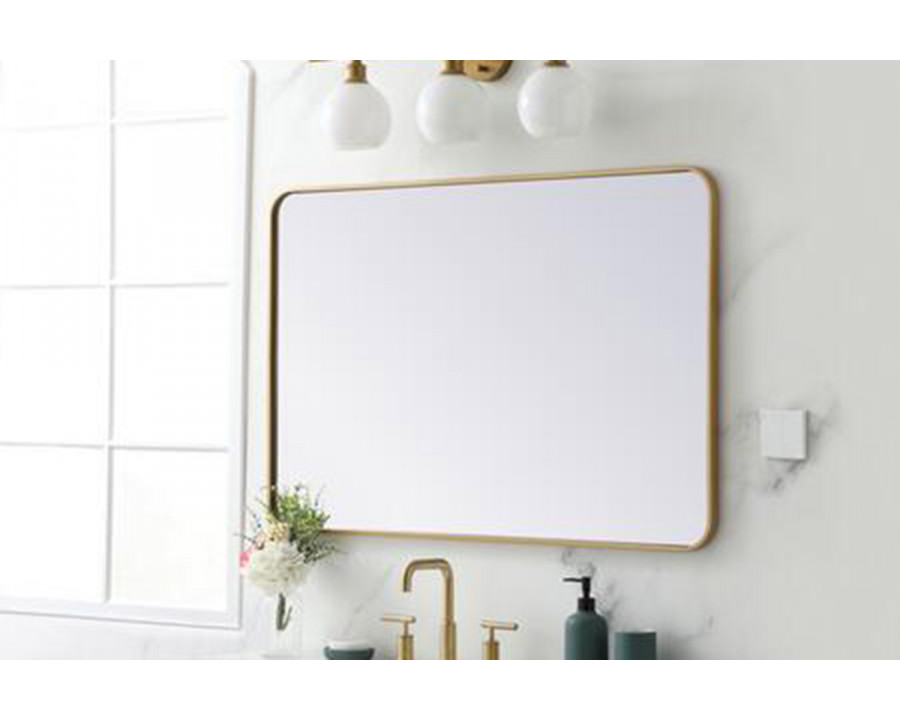 Elegant Wall Mirror - Brass, L 42" (MR802842BR)