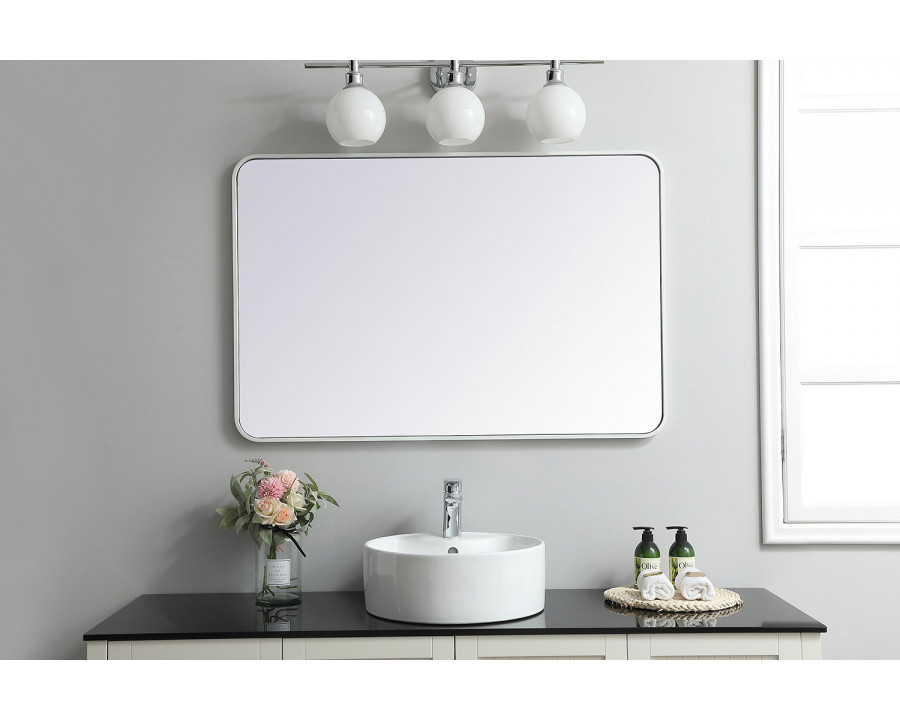 Elegant Wall Mirror - White, L 42" (MR802842WH)