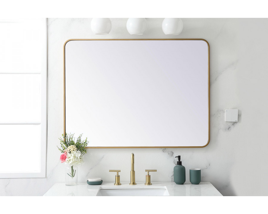 Elegant Wall Mirror - Brass, L 40" (MR803040BR)