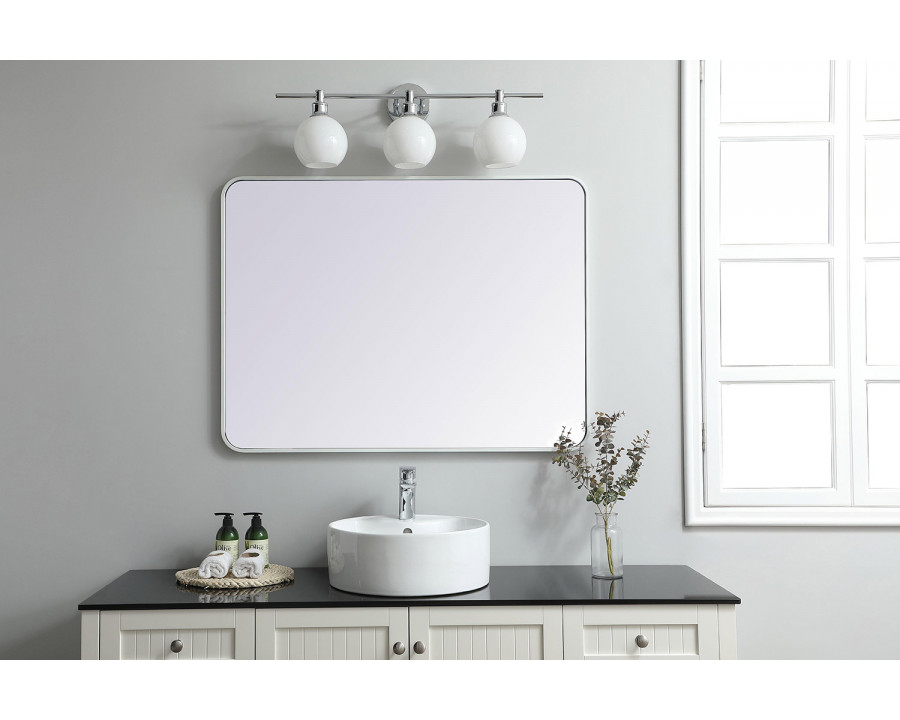 Elegant Wall Mirror - White, L 40" (MR803040WH)