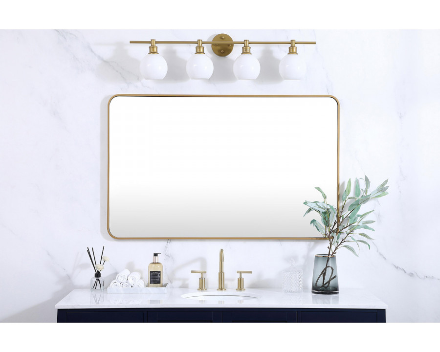 Elegant Wall Mirror - Brass, L 48" (MR803048BR)