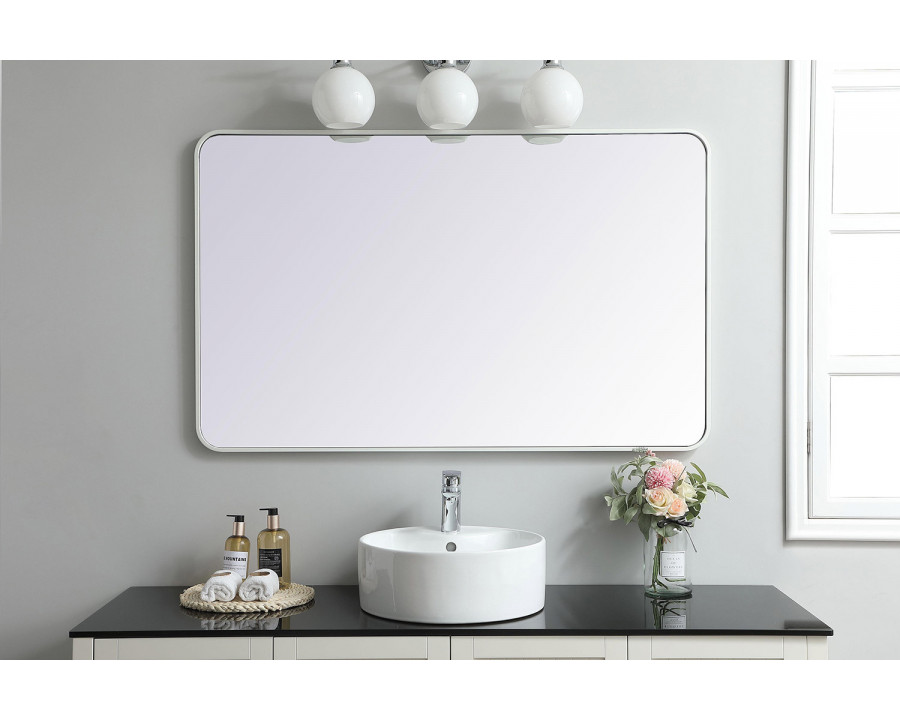 Elegant Wall Mirror - White, L 48" (MR803048WH)