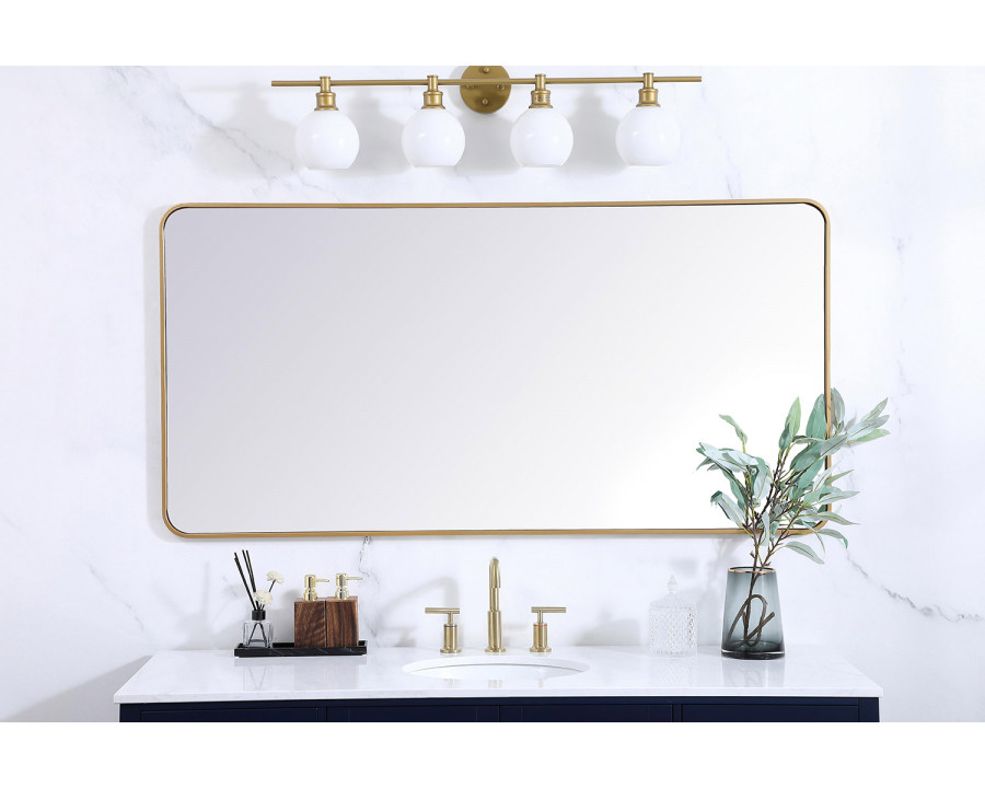 Elegant Wall Mirror - Brass, L 60" (MR803060BR)