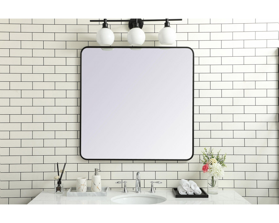 Elegant Wall Mirror - Black, L 36" (MR803636BK)