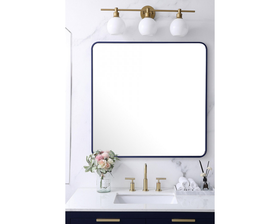 Elegant Wall Mirror - Blue, L 36" (MR803636BL)