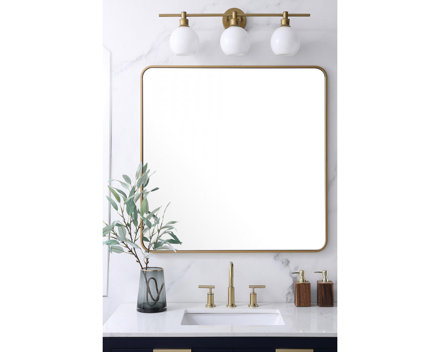 Elegant Wall Mirror - Brass, L 36" (MR803636BR)