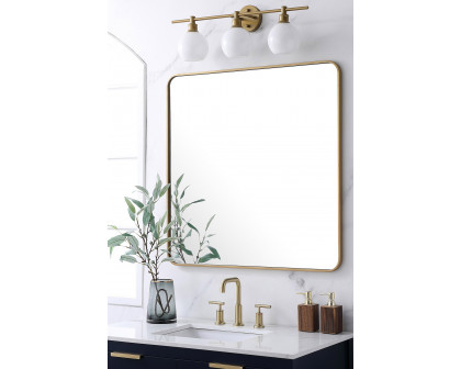 Elegant Wall Mirror - Brass, L 36" (MR803636BR)