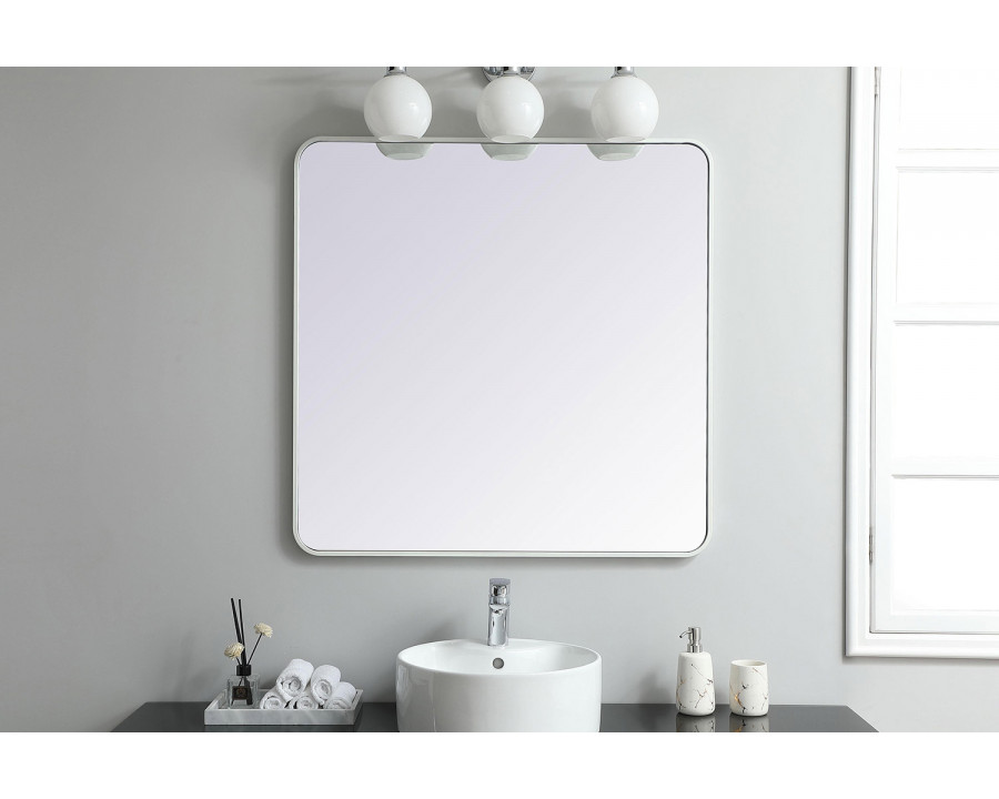 Elegant Wall Mirror - White, L 36" (MR803636WH)