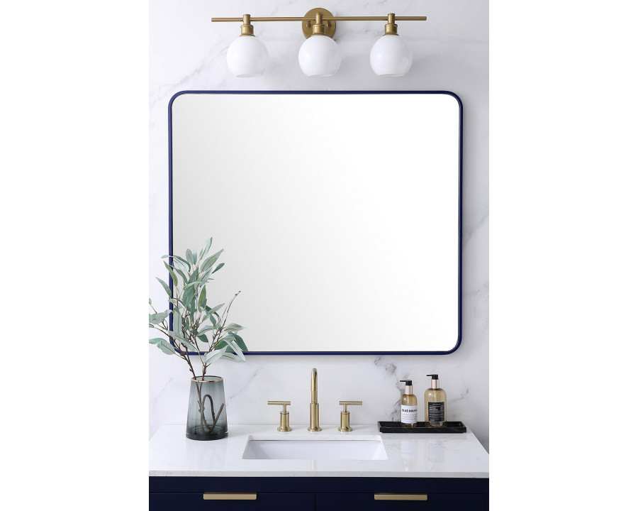 Elegant Wall Mirror - Blue, L 40" (MR803640BL)