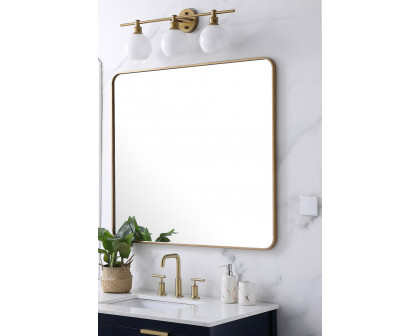 Elegant Wall Mirror - Brass, L 40" (MR803640BR)