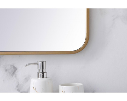 Elegant Wall Mirror - Brass, L 40" (MR803640BR)