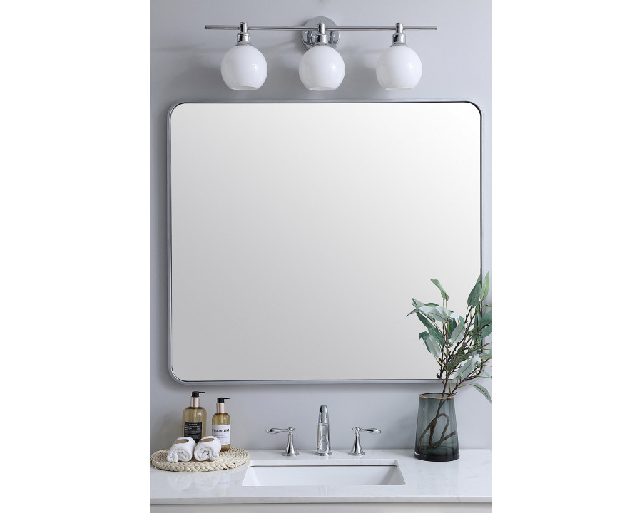 Elegant Wall Mirror - Silver, L 40" (MR803640S)