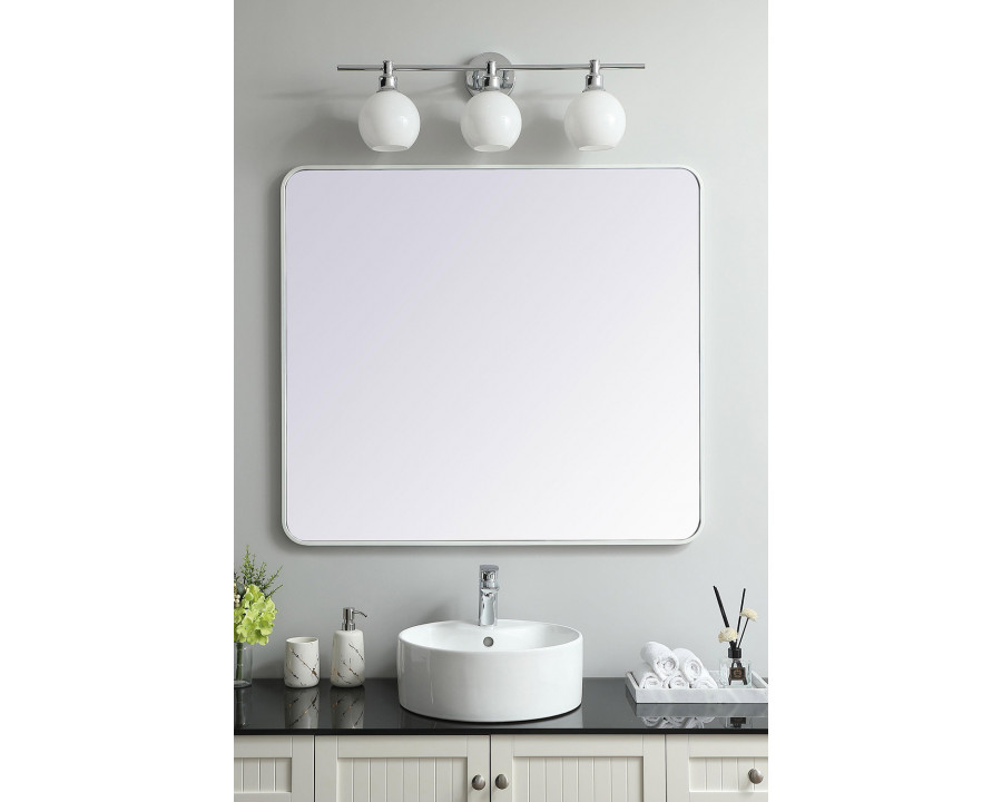 Elegant Wall Mirror - White, L 40" (MR803640WH)