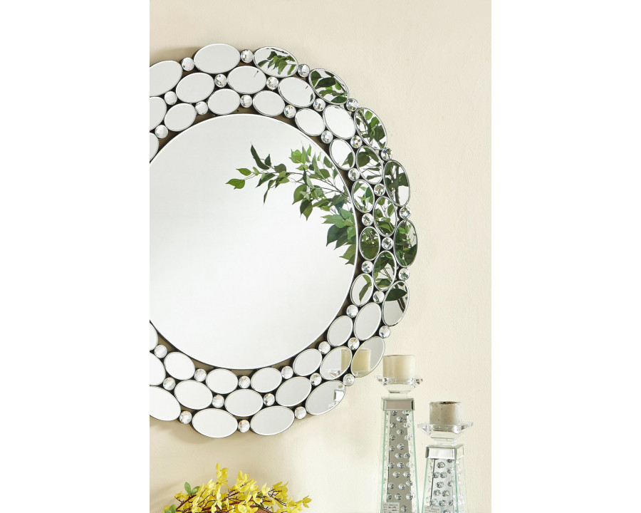 Elegant - Sparkle 35" Contemporary Round Mirror (MR9128)