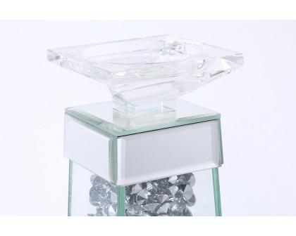 Elegant Sparkle Candleholder - Silver/Clear Mirror, L 12.2" (MR9238)