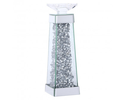 Elegant Sparkle Candleholder - Silver/Clear Mirror, L 12.2" (MR9238)