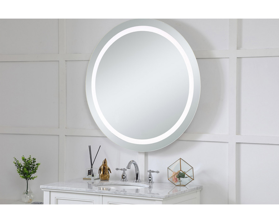 Elegant Wall Mirror - Clear/Cold White, D 36", H 36" (MRE-6006)