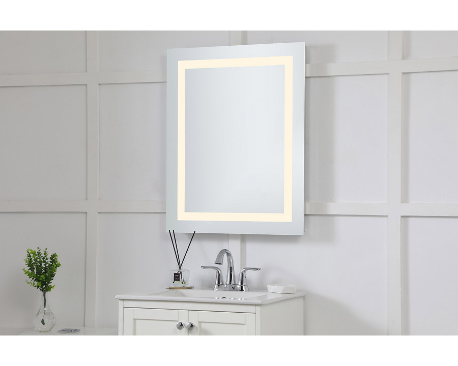 Elegant Wall Mirror - Clear/Warm White, D 24", H 30" (MRE-6013)