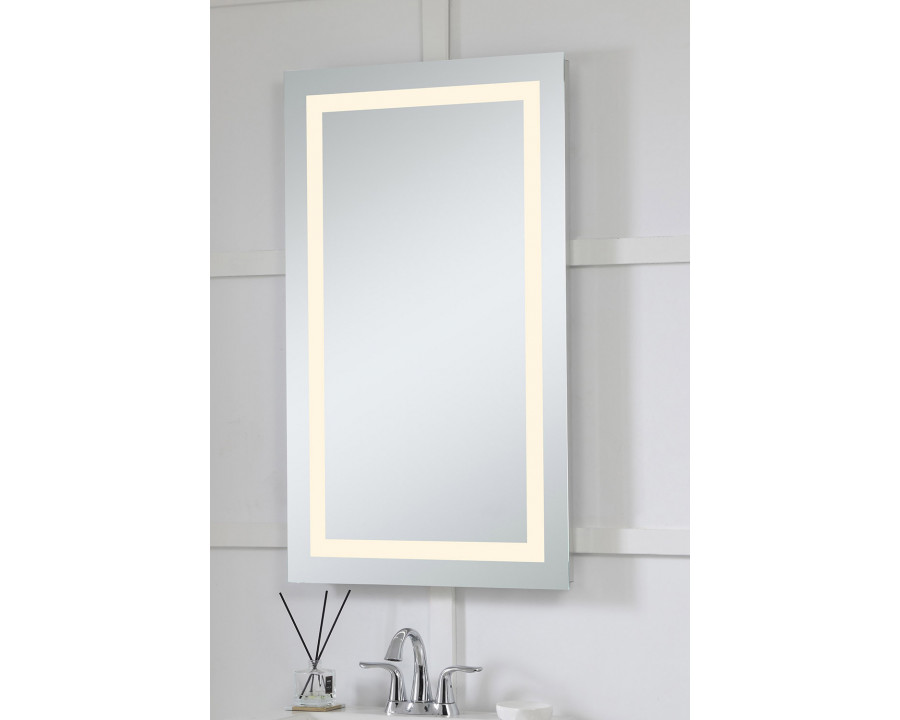 Elegant Wall Mirror - Clear/Warm White, D 24", H 40" (MRE-6014)