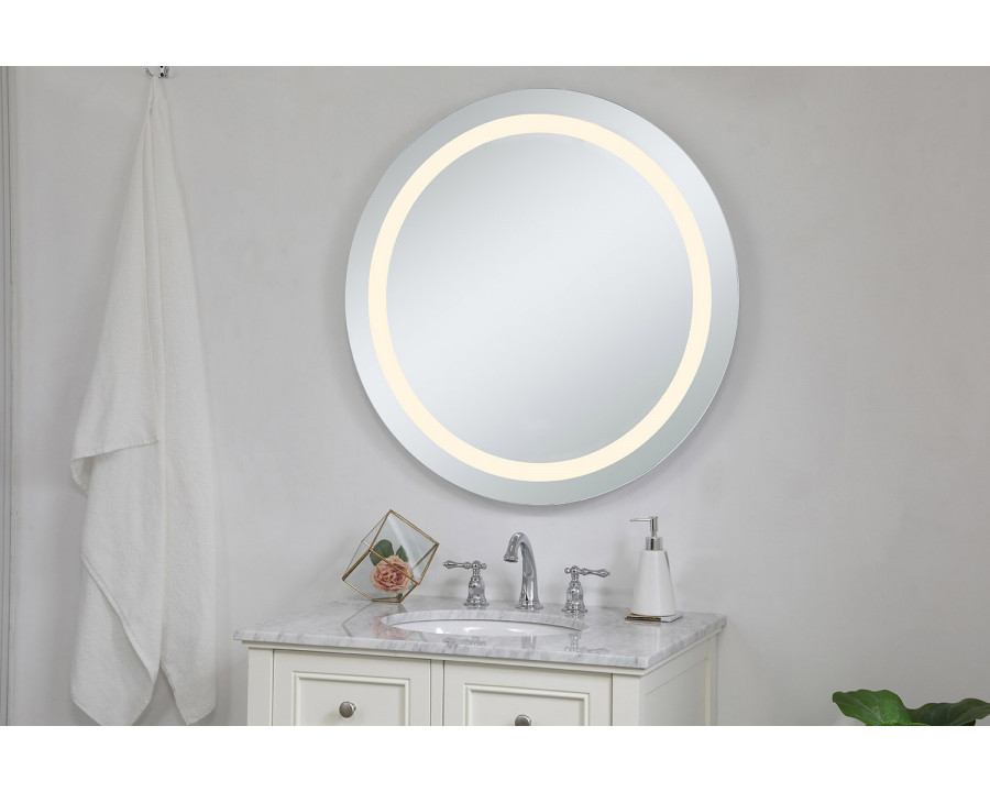 Elegant Wall Mirror - Clear/Warm White, D 30", H 30" (MRE-6015)