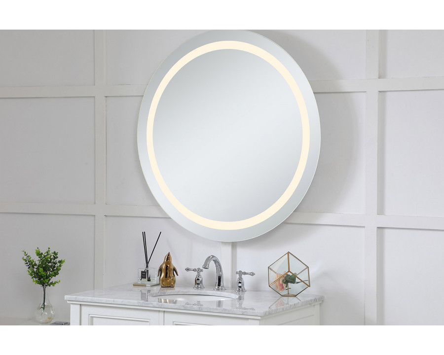 Elegant Wall Mirror - Clear/Warm White, D 36", H 36" (MRE-6016)