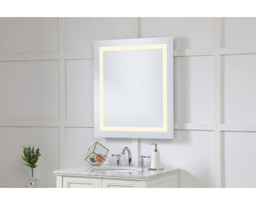 Elegant Wall Mirror - Clear/Warm White, D 28", H 28" (MRE-6020)