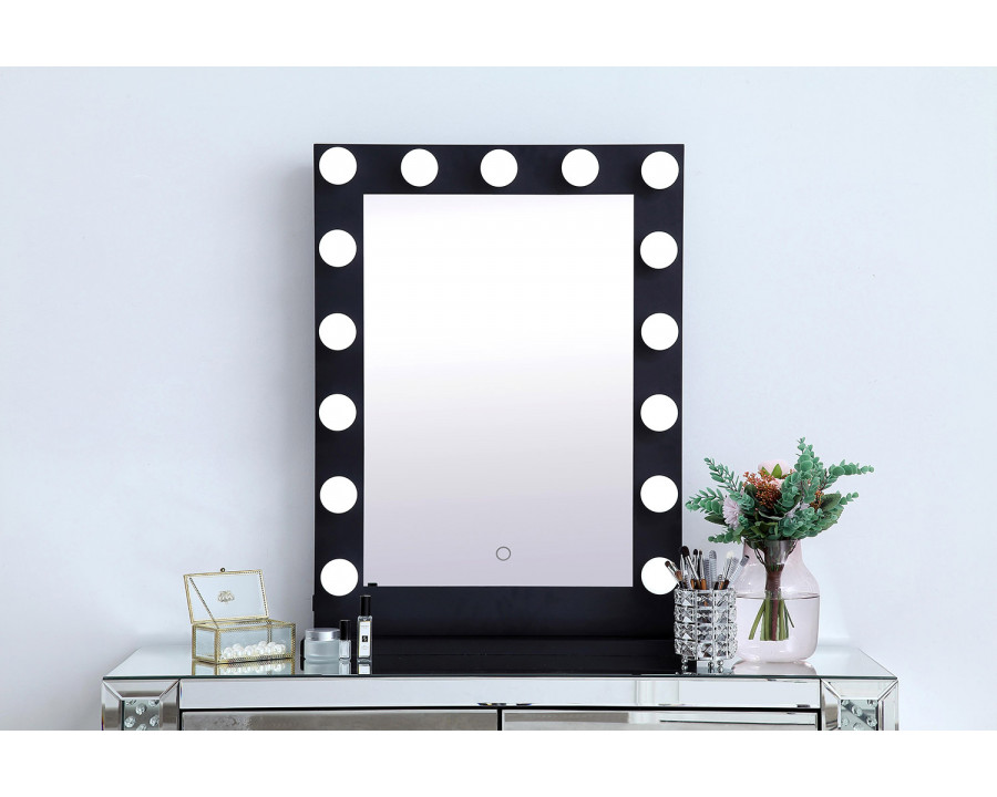 Elegant Wall Mirror - Black, D 24", H 32" (MRE32432BK)