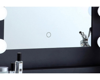 Elegant Wall Mirror - Black, D 24", H 32" (MRE32432BK)