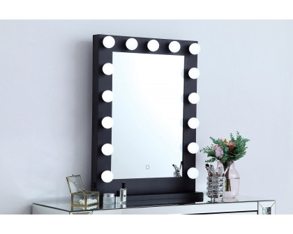 Elegant Wall Mirror - Black, D 24", H 32" (MRE32432BK)